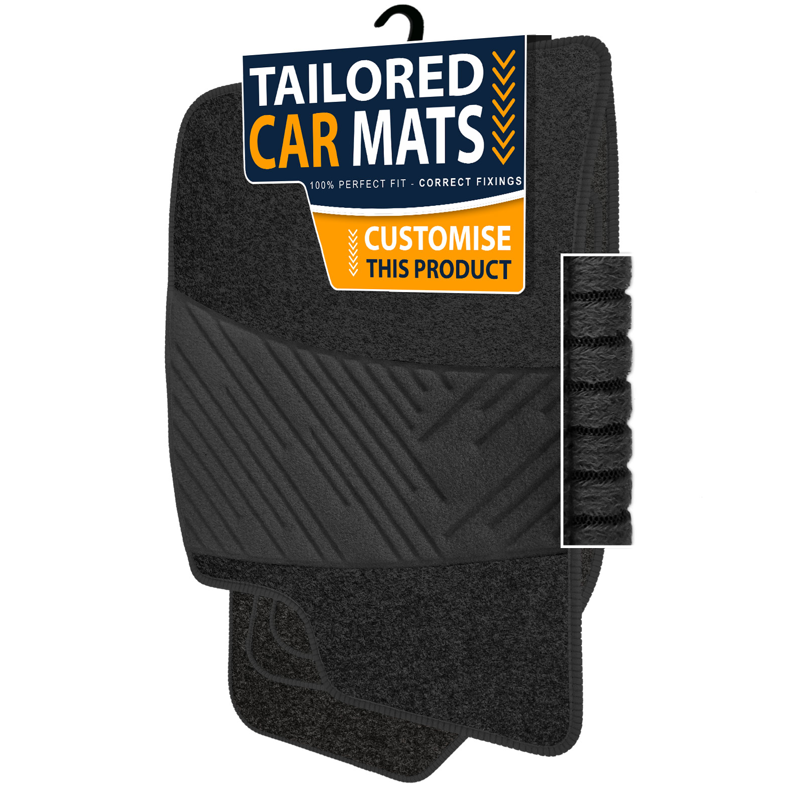 FORD Transit Courier 2014> Rear Mat  -Tailored Carpet Car Mats
