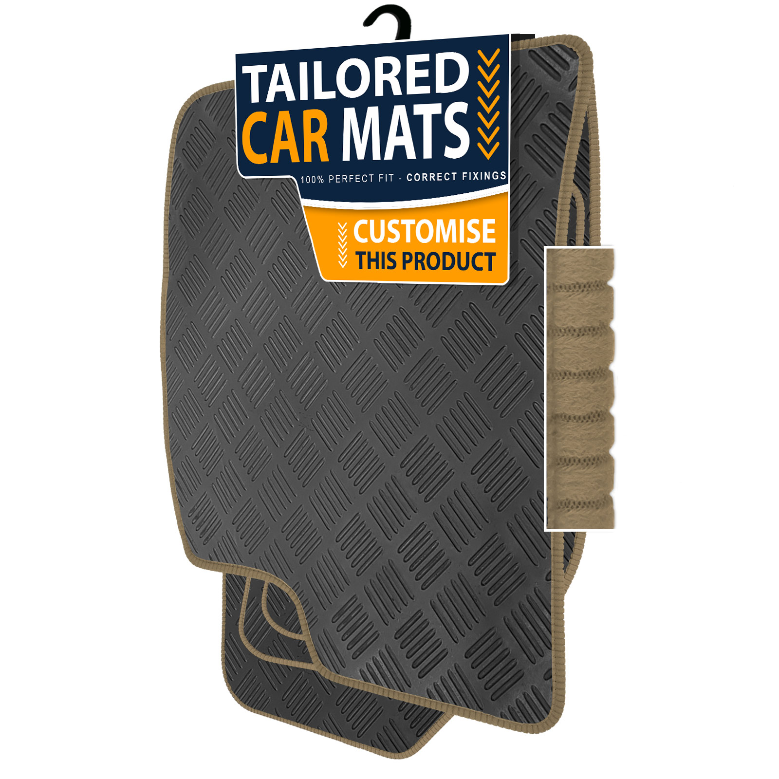 To fit BMW 5 Series E34 1988-1996 Checker Rubber Car Mats - Picture 15 of 16