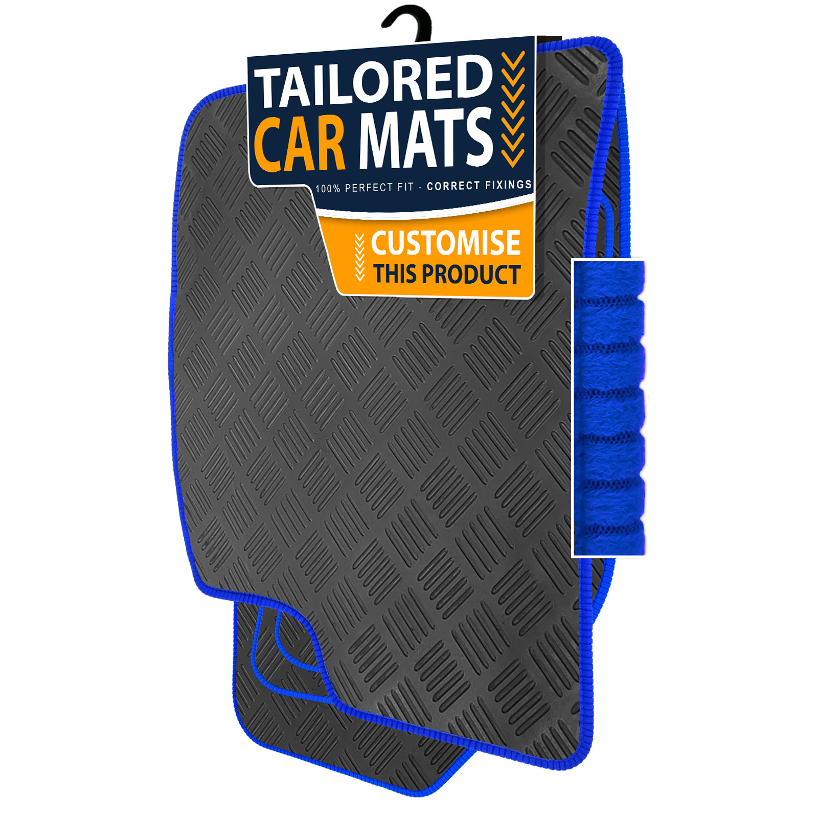 To fit BMW 5 Series E34 1988-1996 Checker Rubber Car Mats - Picture 10 of 16