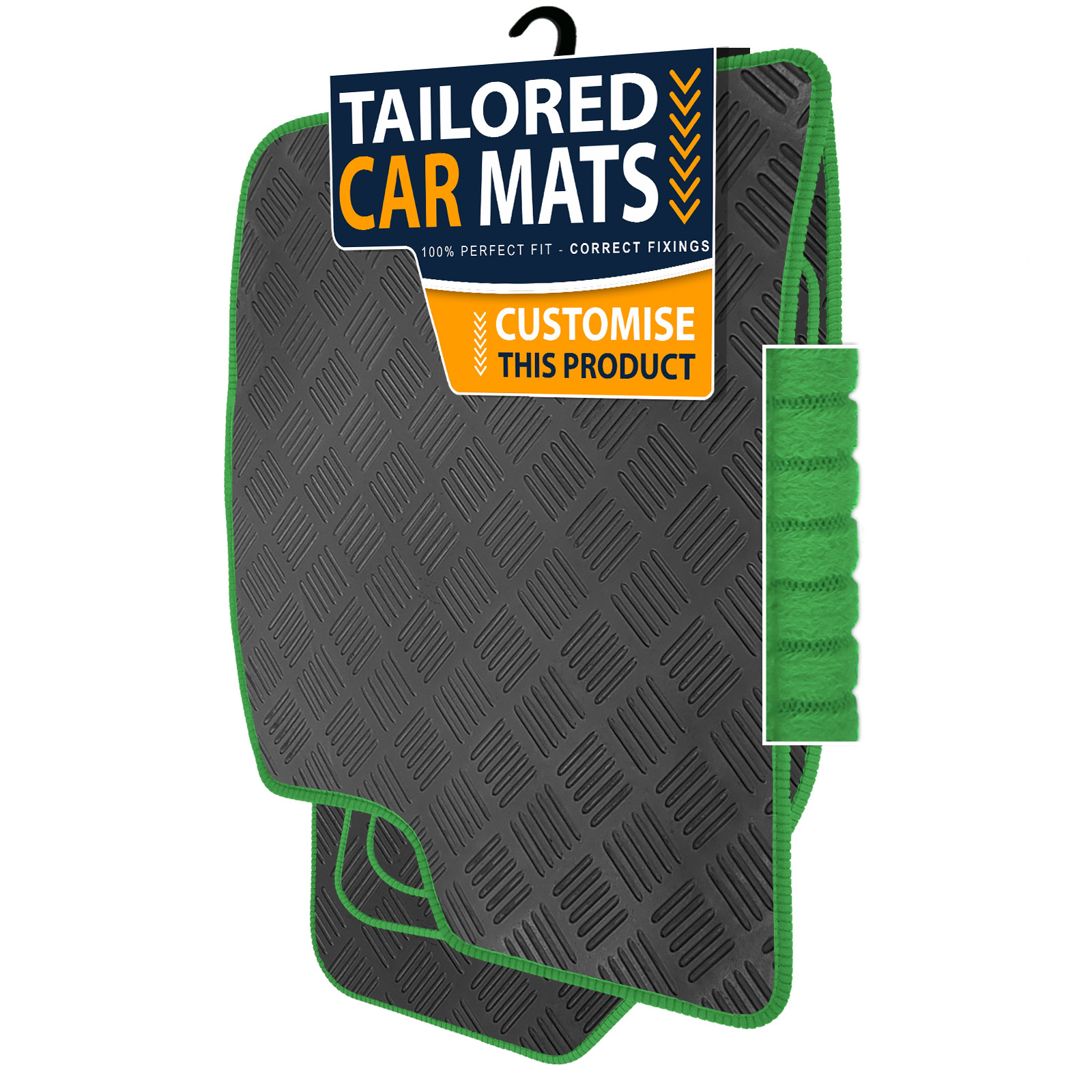 To fit BMW 5 Series E34 1988-1996 Checker Rubber Car Mats - Picture 14 of 16