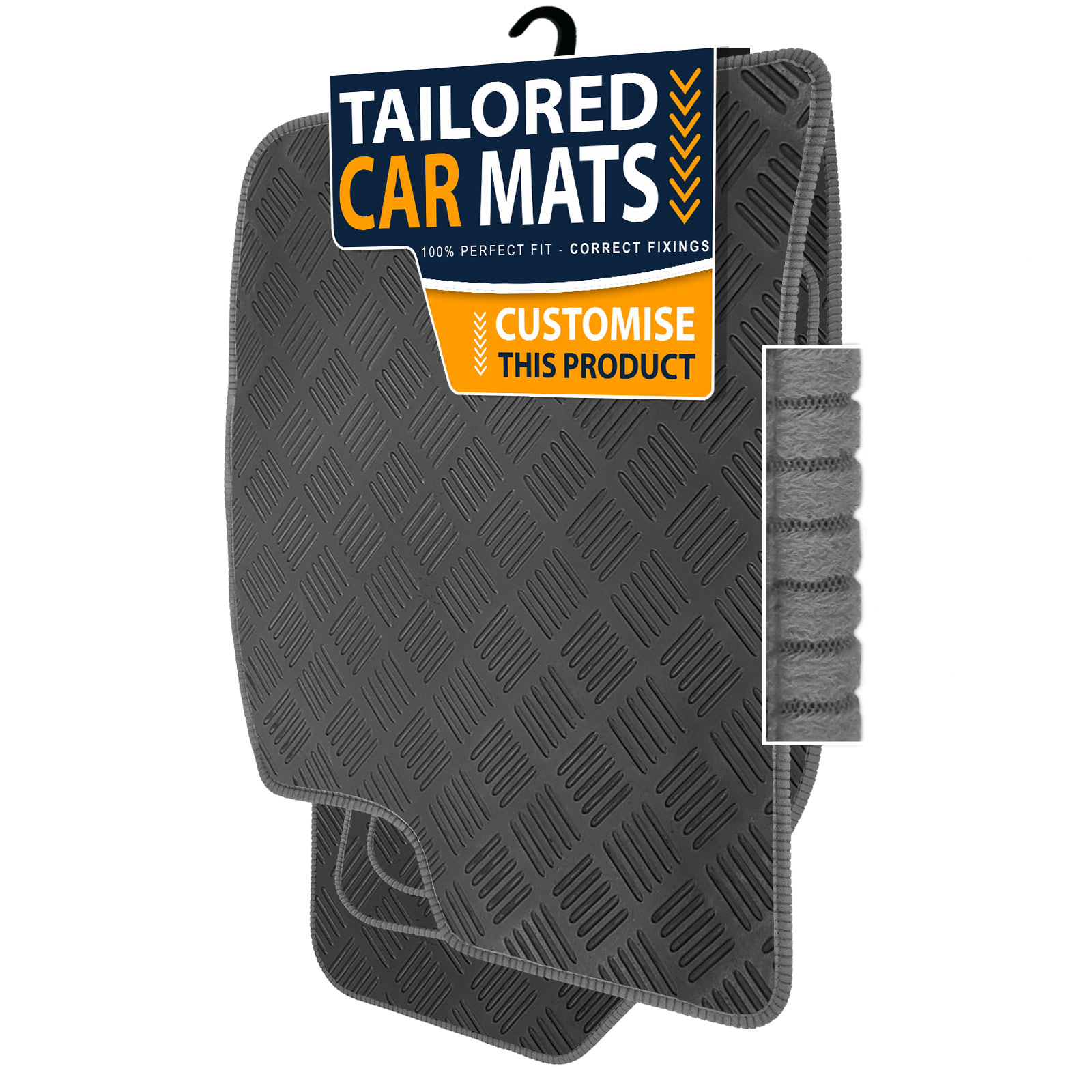 To fit BMW 5 Series E34 1988-1996 Checker Rubber Car Mats - Picture 8 of 16