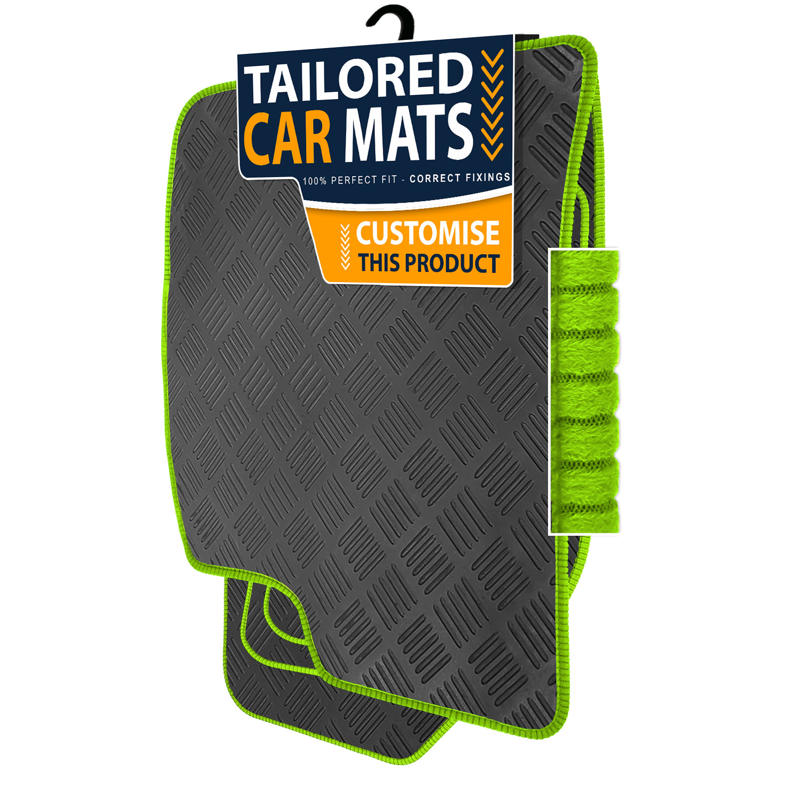 To fit BMW 5 Series E34 1988-1996 Checker Rubber Car Mats - Picture 16 of 16