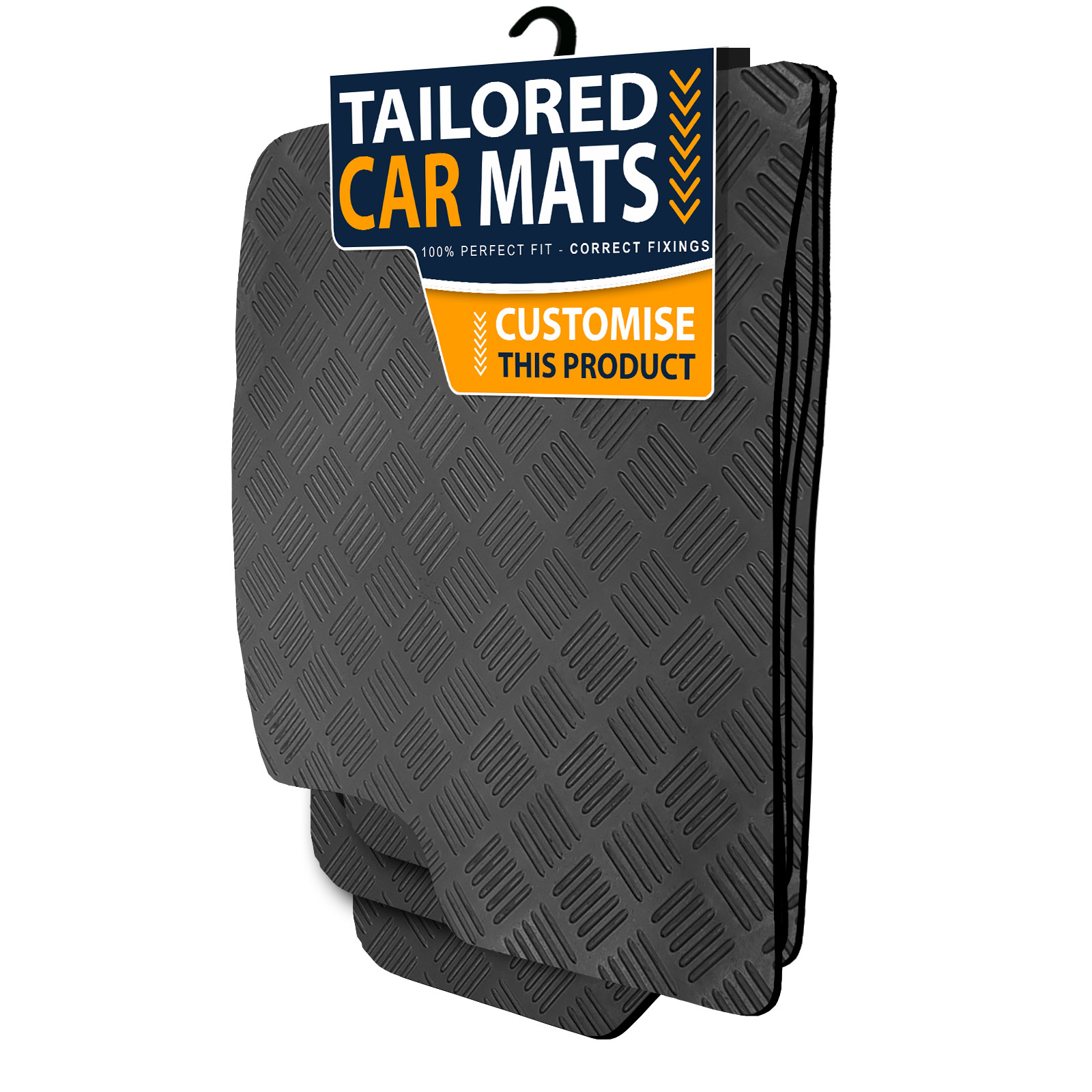 To fit BMW 5 Series E34 1988-1996 Checker Rubber Car Mats - Picture 6 of 16