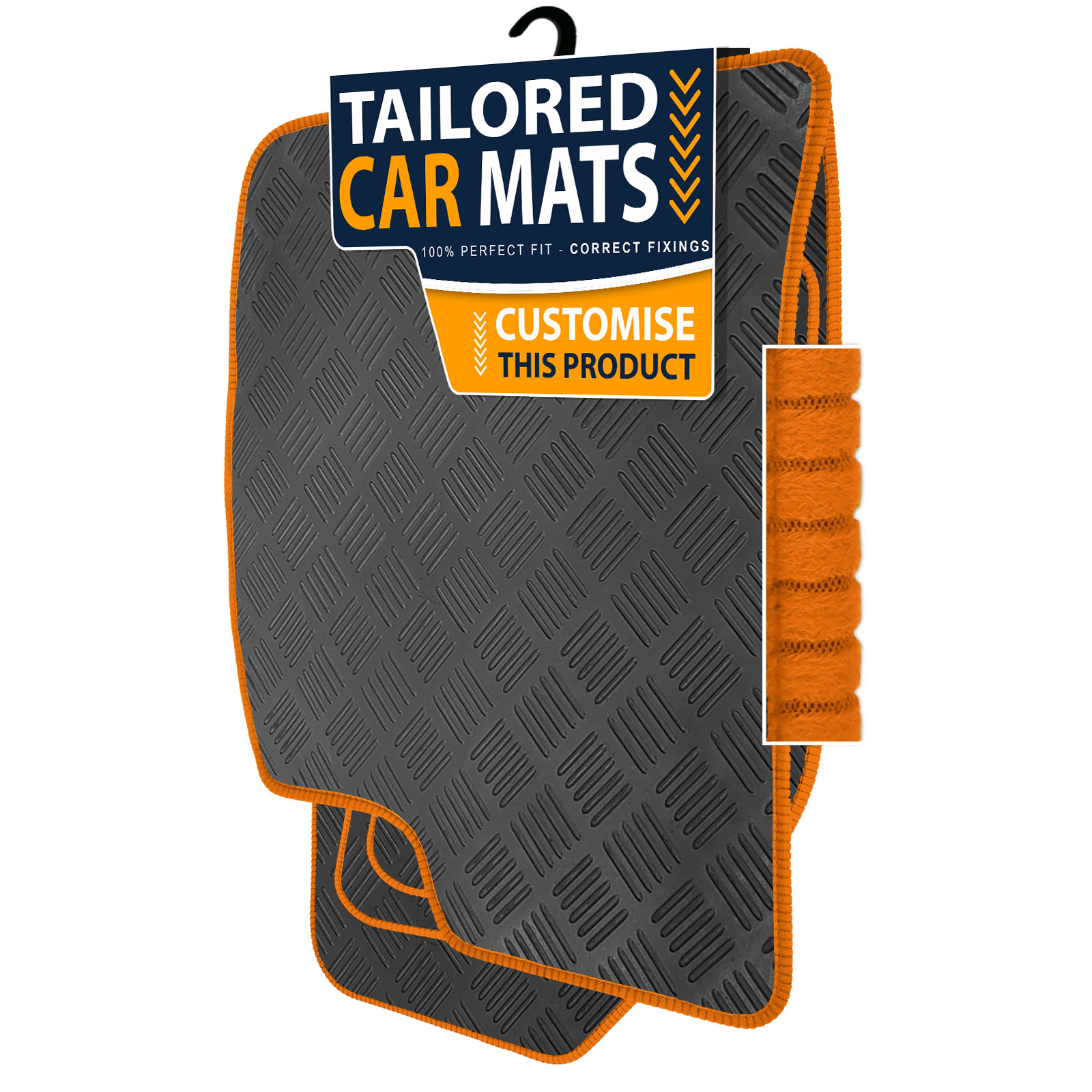 To fit BMW 5 Series E34 1988-1996 Checker Rubber Car Mats - Picture 11 of 16