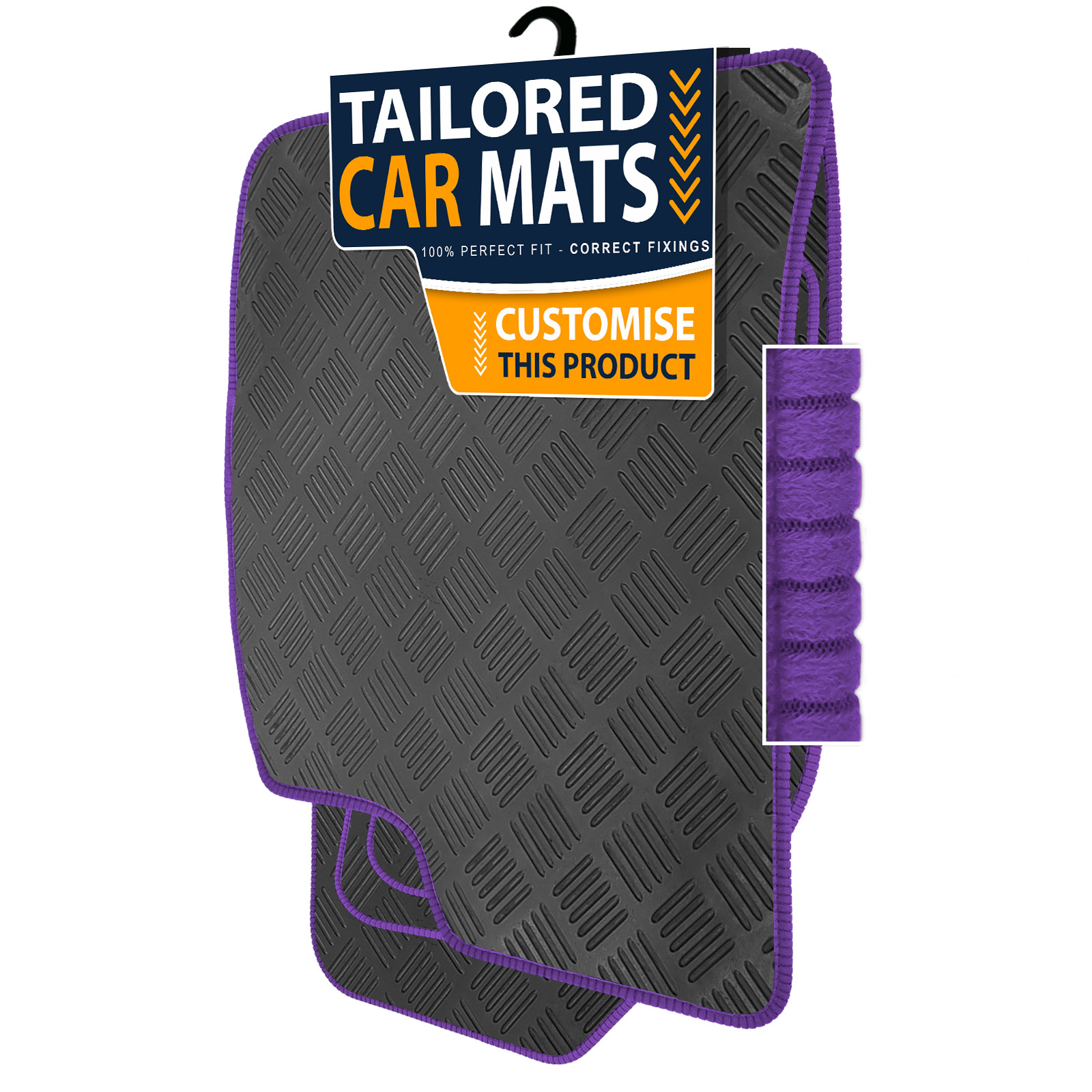 To fit BMW 5 Series E34 1988-1996 Checker Rubber Car Mats - Picture 12 of 16