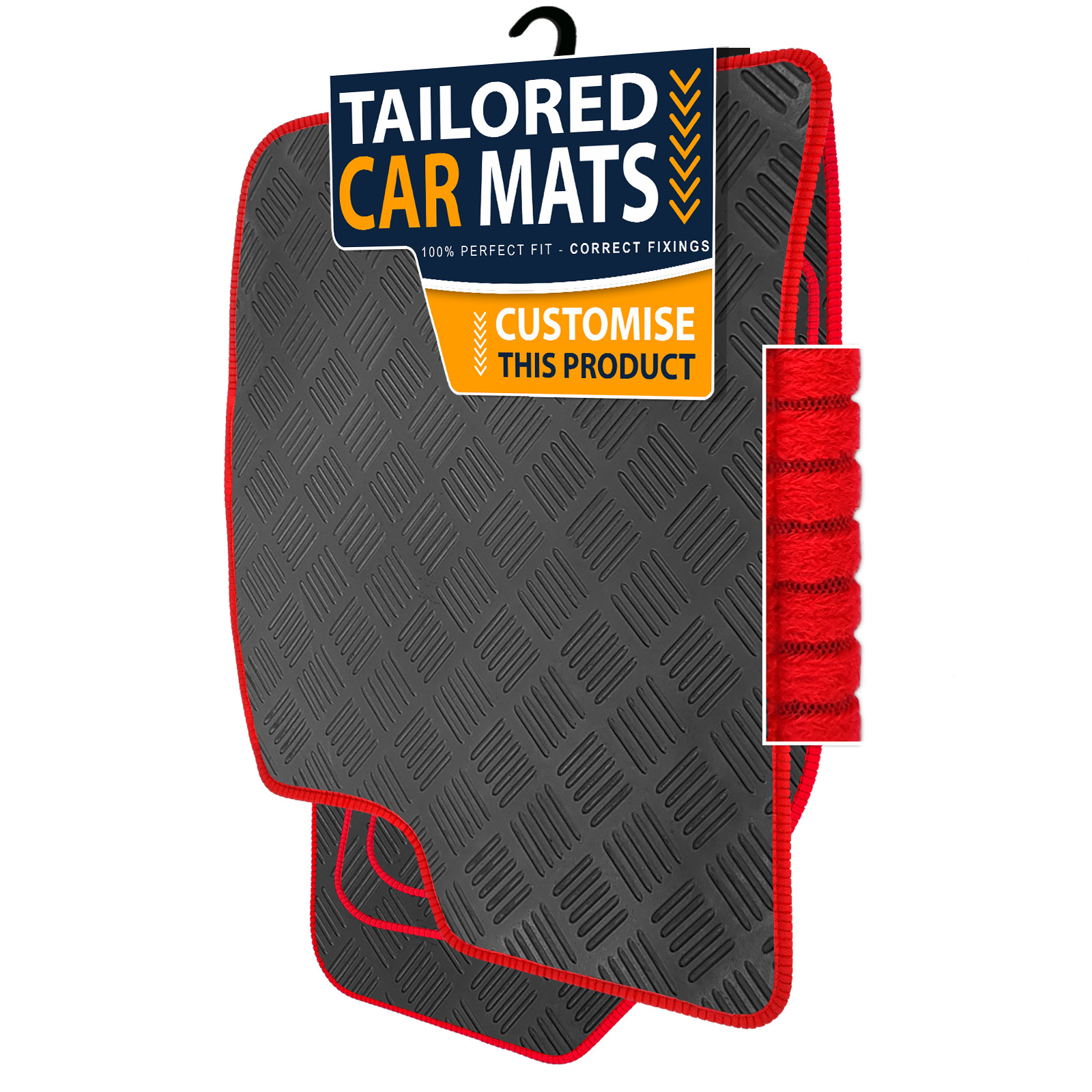 To fit BMW 5 Series E34 1988-1996 Checker Rubber Car Mats - Picture 9 of 16