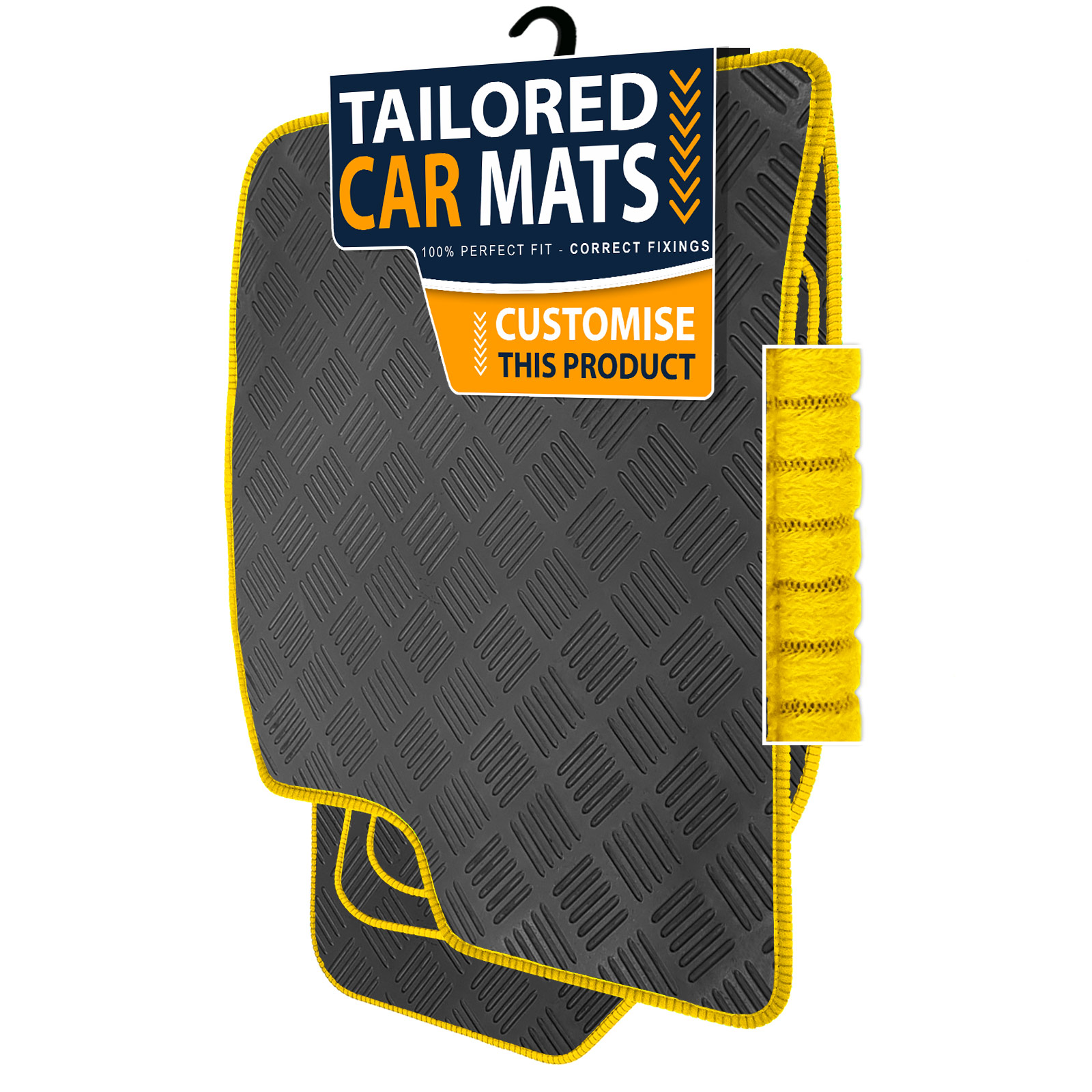 To fit BMW 5 Series E34 1988-1996 Checker Rubber Car Mats - Picture 13 of 16