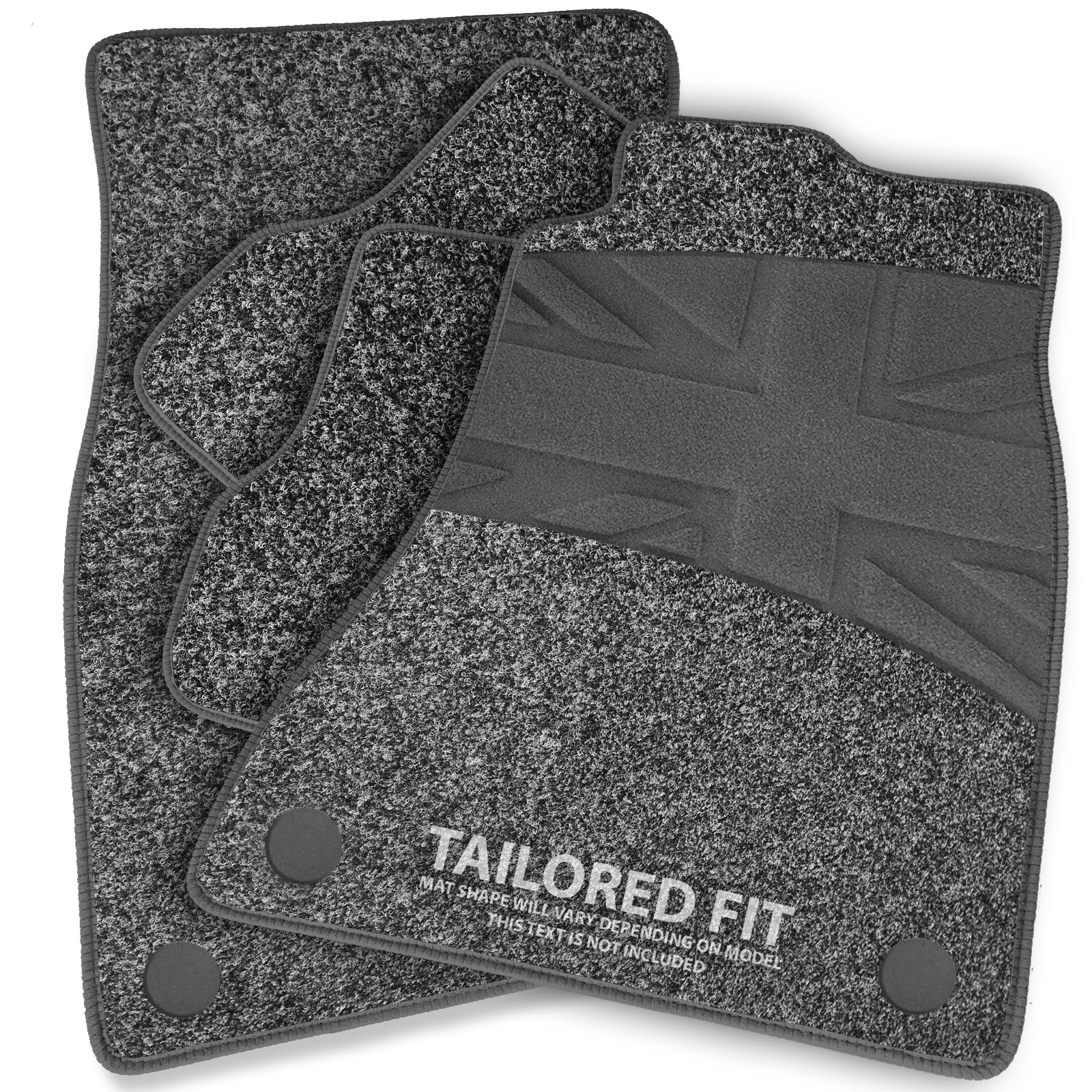 New Carpet Car Floor Mats 4 Pc Set for Cars Trucks SUVS with Heel Pad  -Front and Rear Mats Universal Classic Matching Heel Pad (Black)
