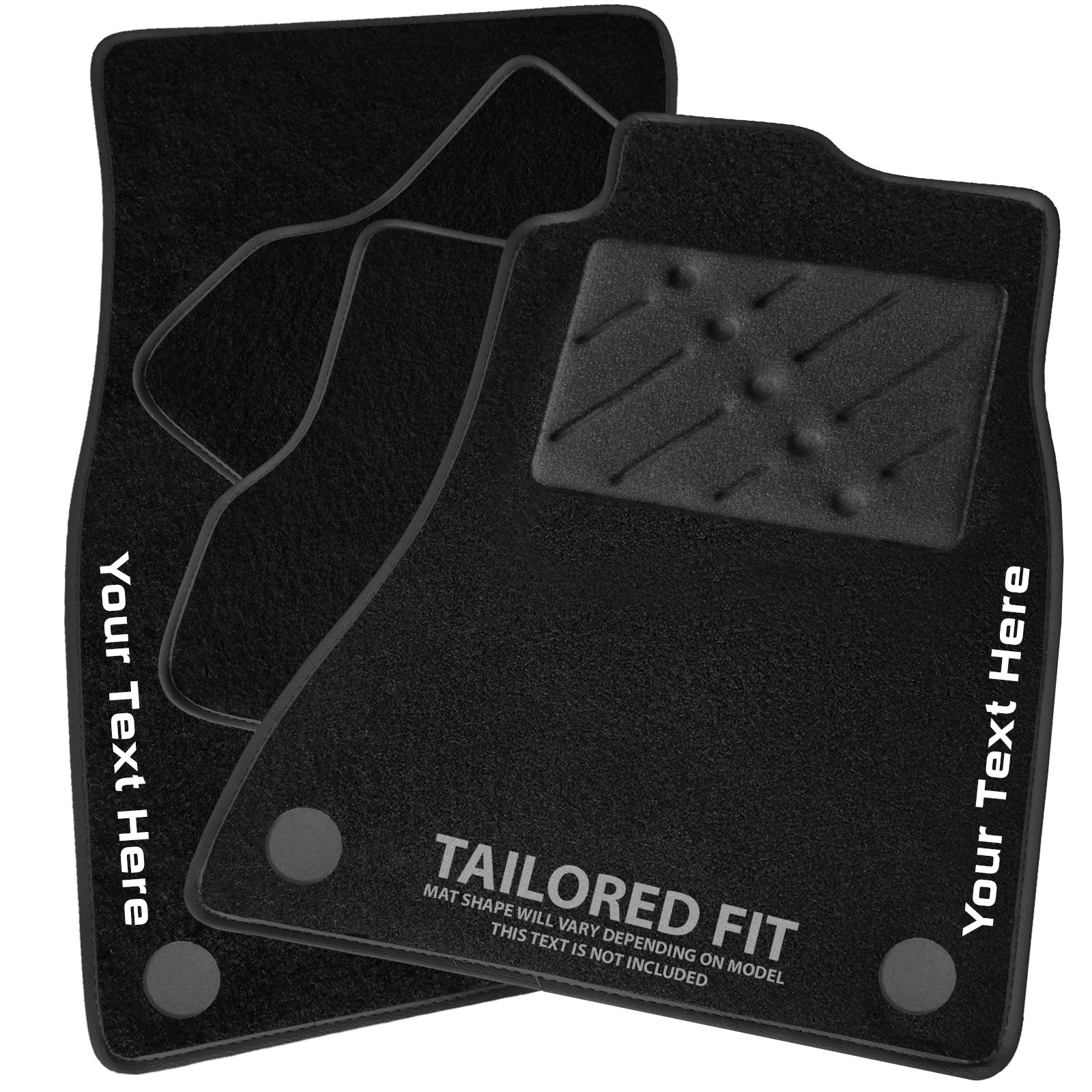 Lusso Floor Carpet Mats for Car Ford Kuga 2008 to 2012 Black Edging with UNIQUE LOGO 4-Piece Set.