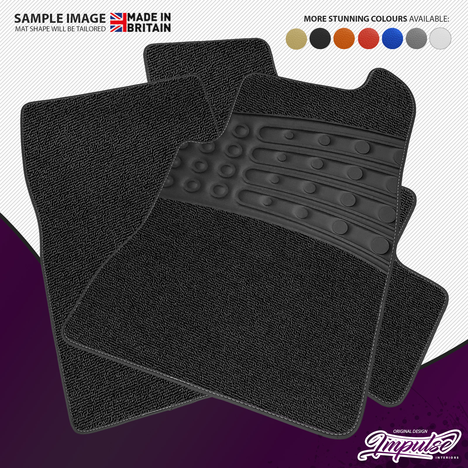TO FIT FORD Escort MK1 Car Mats 1968 1975 & Leatherette Heel Pad £51.